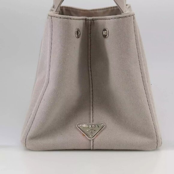 PRADA Canapa MM Hand Bag Denim Gray Silver - Picture 3 of 16